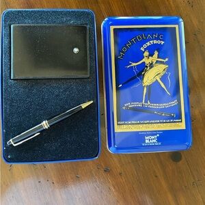 Montblanc Foxtrot Collectible Tin Box Set Pen & Billfold/notebook set. Rare!!